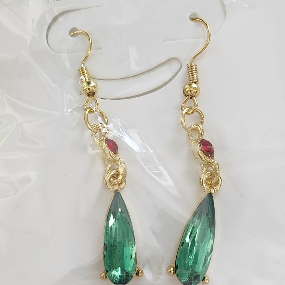 Long Dangle Earrings Anime Howl's Moving Castle FishHook Earrings Red Gold Green